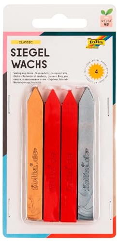 Siegelwachs Classic, 4 Stück, 2x Rot, Gold, Silber