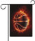 Basketball im Feuer, Gartenflagge, Haus, Rasen, Willkommensschild, Banner, doppelseitig, klein, personalisierte Flaggen für Schwimmbad, Hof, Outdoor, Zuhause, Wanddekoration, 32,6 x 47,8 cm