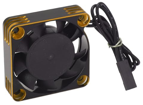 Fafeims RC -Motorkühlventilator, 40 X 40 Mm Bürstenloser Moto -Wärme Lüfter 15000 U/Min für Axiale HPI DC 5‑9 V, mit Verlängerung der Motorlebensdauer, Hochtemperaturwiderstand, Exquisites (GOLD)