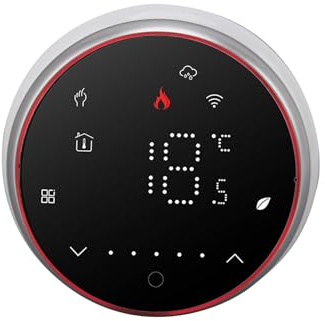 WINH Intelligent Thermostats, Wireless Thermostat WI -Ifi Energy Energy Display for Heating the Boiler for the House (Black)