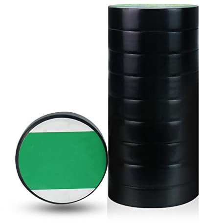 HAOJZE 10 Rollen Isolierband for Elektroinstallationen, 20 m x 16 mm, hochtemperaturbeständig, wasserdicht, schwer entflammbar, for den Innen- und Außenbereich(Black)