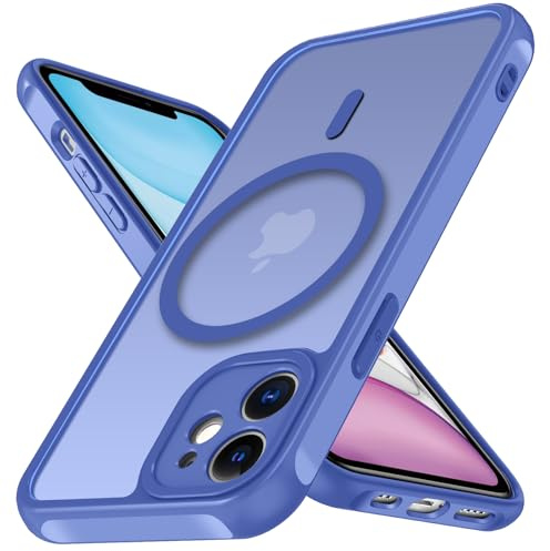 ivoler Matte Ocean Blue Magnetic Case for iPhone 11 6.1 Inch, Compatible with MagSafe, [Military Grade Drop Protection] Shockproof Scratchproof Back Cover Protective Case Thin Silicone Phone Case