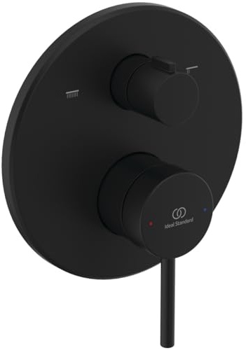 Ideal Standard Ceraline O Nuovo Einhebel-Badearmatur Unterputz für 2 Funktionen, Badearmatur ohne Auslauf – Schwarz Matt