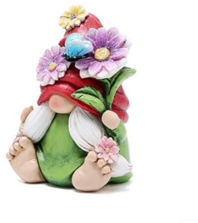Resin Gnome Garden Ornament For Indoor And Outdoor Decoration, Lawn Figurine With Artistic Details, Perfect For Patio Or Garden Settings(Red cap)