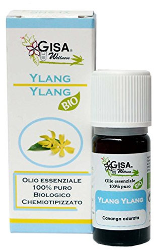 Gisa Wellness - YLANG YLANG - Olio Essenziale Bio - 100% Puro e Naturale - [10ml] - Alimentare - Aromaterapia - Cura della Persona - Benessere - Made in Italy