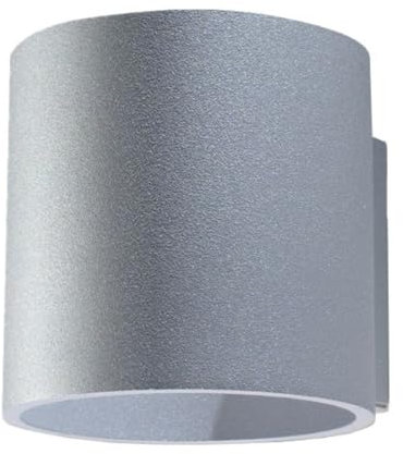 SOLLUX lighting Orbis Downlight Wandleuchte Innen – Zylindrischer Schirm für indirekte Beleuchtung – Wandlampe für Esszimmer und Küche aus Aluminium in Grau 10 x 12 x 10 cm