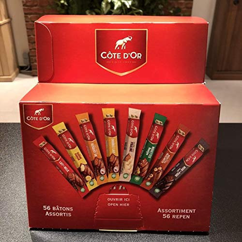 Côte d'or chocolat - 56 barres chocolatées - 8 saveurs différentes