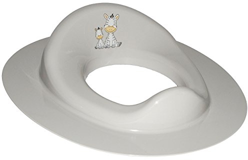 alles-meine.de GmbH Toilettensitz/Toilettenaufsatz/Sitzverkleinerer - Zebra - in grau - WC Toilettentrainer für Kinder - Jungen & Mädchen - Standardgröße mit Lehne & Pull..