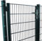 Doppelstabmattenzaun mit Gartentor Höhe 1,23m Pfosten mit Abdeckleiste 10 bis 60 m Anthrazit + Moosgrün (60m, Moosgrün Ral 6005)