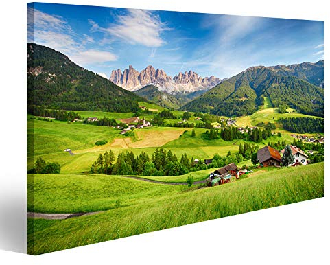 islandburner, Bild auf Leinwand Dolomiten Alpen Berg Val di Funes Wandbild Poster Leinwandbild
