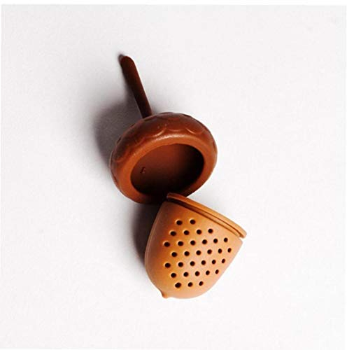 Angoter Acorn Mini Infuseur à thé Image Couleur Silicone écureuil Gland Forme Boule à thé en Vrac Pignons Sachet de thé Passoire Outils à Base de Plantes