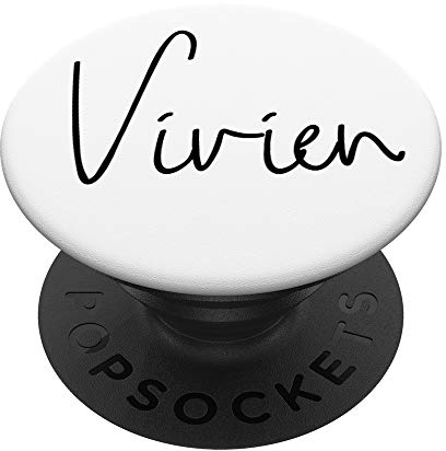 Vivien Name Schwarz auf Weiß für Mädchen & Frauen - Vivien - PopSockets Ausziehbarer Sockel und Griff für Smartphones und Tablets