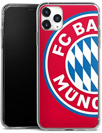 Slim Case kompatibel mit Apple iPhone 11 Pro Max Silikon Handyhülle transparent Hülle extra dünn FC Bayern München Offizielles Lizenzprodukt FCB