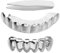 KESYOO Zähne Hip Hop Zähne Kappen Obere Untere Silber Zahn Kappen Punk Hip Hop Schmuck Halloween Musikfestival Karneval Festival Party Kostüm Zahnschmuck Cosplay Requisiten