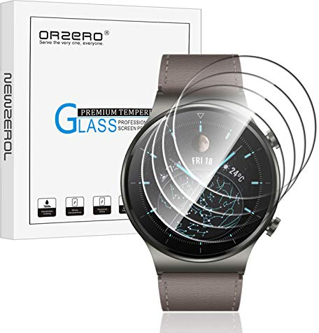 NEWZEROL 4 Pezzi Vetro Temperato Compatibili per Garmin Fenix 8 pro AMOLED 47mm/ Huawei GT 2 Pro Pellicola Protettiva, [Senza Bolle] [Anti-Graffio] Pellicola protettiva per schermo ad alta risoluzione