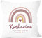 SpecialMe® personalisierbarer Kissen-Bezug zur Geburt Regenbogen Namenskissen Herz Geschenk Geburt Baby Mädchen weiß 40cm x 40cm