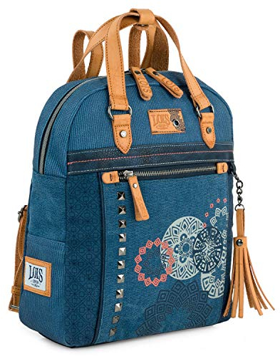 Lois - Cityrucksack Damen Klein Elegant Rucksack Damen Schwarz Alltag Modern, Kleiner Rucksack Damen für Büro Reise City Kollektion., Blau