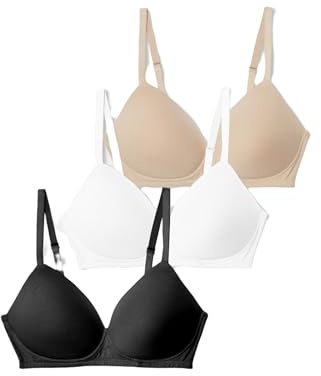 Marks & Spencer Damen Baumwolle BH 3er-Pack Regular | Mit Bügel, T-Shirt-BH, Verstellbare Träger, T-Shirt