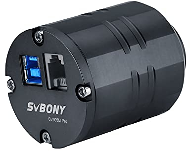 Svbony SV305M Pro Planetenkamera, IMX290 Mono CMOS Astrokamera mit ST4 Autoguider, USB3.0 2MP 130FPS AR Beschichtetes Fenster, Teleskop Okular Kamera für Planeten Astrofotografie
