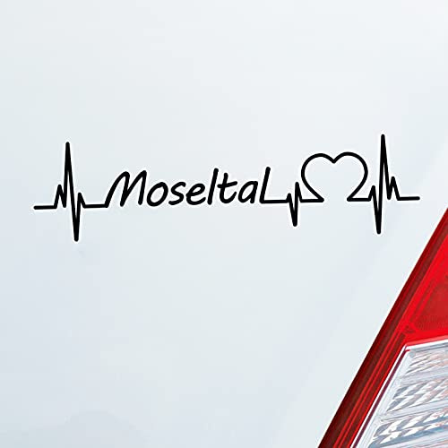 Hellweg Druckerei Auto Aufkleber Moseltal Puls Herzschlag Fun Sticker Heckscheibenaufkleber Autoaufkleber mit Ferien Region Motiv