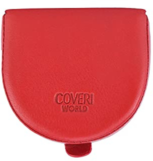 COVERI WORLD Coveri, Porte-Monnaie à Talon, Porte-Euros, pour Homme, Cuir véritable (Rouge) 4434