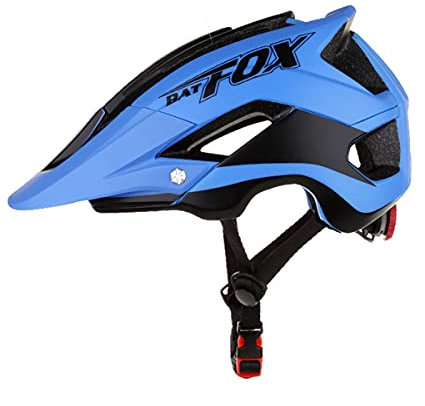Leoyee Casque de vélo Taille réglable 56-62cm Casque de vélo Hommes Femmes Adultes Casque VTT avec visière Amovible (Noir Bleu)
