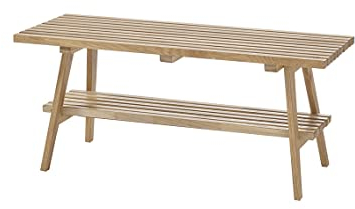 Robas Lund Garderobensitzbank Eiche Massivholz, Belastbarkeit 110 kg, BxHxT 100x45x35 cm