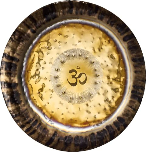 Sonic Energy 24 Chakra Gong, Kronenchakra (G24CC7) | Ton F2, 172,06 Hz, 60x60x4 cm, in Deutschland gefertigt, inkl. Hülle und Handschuhe, Neusilber