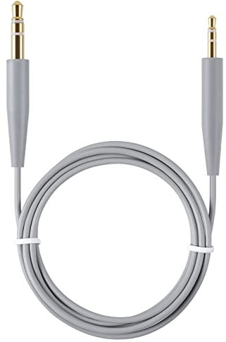 Earla Tec Replacement Audio Cable Cord Extension Wire for Bose QuietComfort QC25 QC35 Headphones with in line Mic Volume Control (No mic Grey)