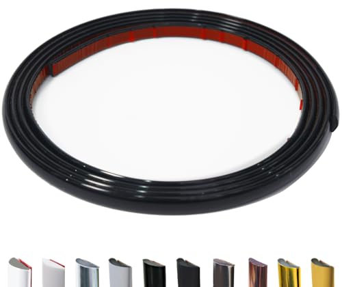 JSIWOTH Peel and Stick Trim Molding, 3 M D-Shape Baseboard Trim Flexible for Walls, Edges & Borders, Window & Door Frames, Backsplash, Black Waterproof and Self Adhesive Trim