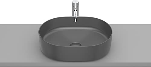 Roca, INSPIRA,ROUND - Aufsatzwaschbecken von FINECERAMIC®, Farbe Onyx, 500 mm x 370 mm x 140 mm, 327520000