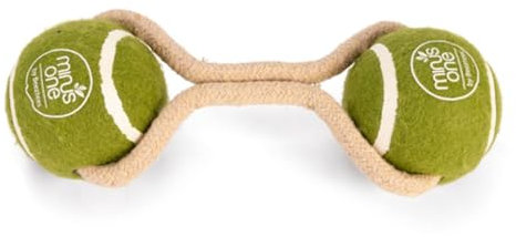 Beeztees Minus One Duo Tennisball Seil Hundespielzeug Grün/Braun