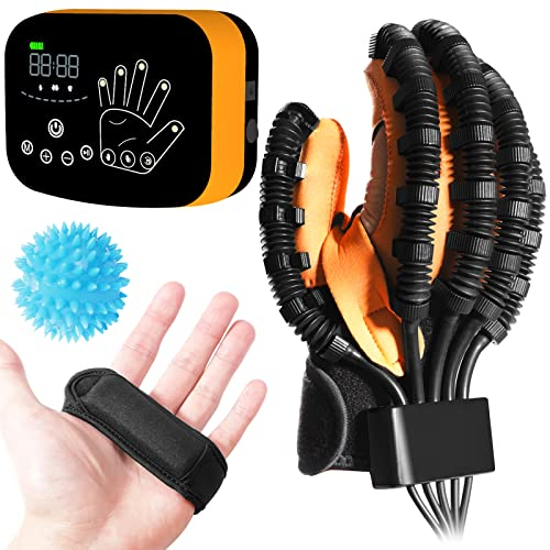 EMFOCU Aktualisierte Reha-Roboter-Handschuhe, Reha-Ausrüstung für Schlaganfall-Hand, Finger-Reha-Handschuh, Reha-Handschuh für Hemiplegie, Hand-Schlaganfall-Ausrüstung, Reha-Roboter-Handschuh.