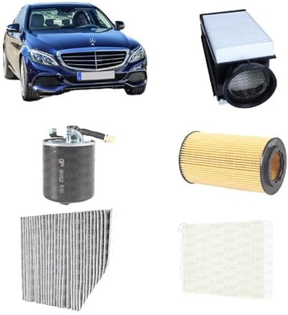 Kit tagliando 5 filtri per Classe C W205 S205 C205 2143CC gasolio 220D 250D Bluetec