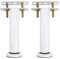 Terdey Lot de 2 pieds de support de lit en métal réglables pour cadre central robuste renforcé avec fond circulaire - Pièces de rechange extensibles - Blanc - 18 x 30 cm