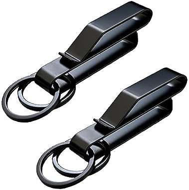 JOCXZI Schwerlast Schlüsselhalter Gürtel, Gürtelschlaufe Schlüsselanhänger, Taktischer Schlüssel Clip,Abnehmbarem Schlüsselring 30mm, für 3,8-5,7cm Breite Dienstgürtel für Polizei(2Pcs)