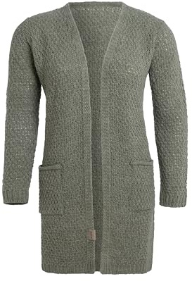 KNIT FACTORY - Luna Strickjacke | Damen Strickjacken mit Taschen - Cardigan mit Wolle - Grobstrickjacke - Oberschenkelhöhe - Hochwertige Qualität