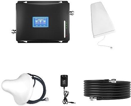 JMT Tri-Band 4G Cellular Signal Booster 2G 3G 4G Repeater 900+1800+2100Mhz GSM/DCS/WCDMA Signalverstärker (Combo B)