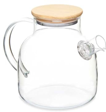 Jarra con Filtro para Infusiones Transparente Bambú Vidrio de Borosilicato 1,2 L 22 x 16 x 14 cm (6 Unidades)