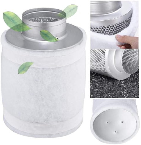 Schahba Filtro ai carboni attivi, filtro dell'aria per tenda di allevamento, ventilazione – prefiltro incluso – neutralizzante ed efficiente (150 x 500 (fino a 600 m3/h)