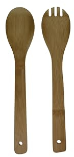 hausleben Salatbesteck | 30 cm | Natur | Bambus | umweltfreundlich | Küche | 2er Set