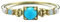 AMDXD 14K Au585 Gold Ring für Damen, Trauringe mit Türkis Blau Rund, Gelbgold 585 Bandringe Partnerringe Opal Echt Goldschmuck, Gold, Gr.62