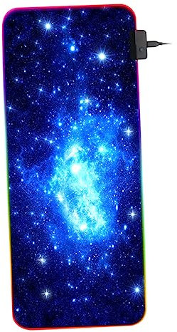 TEHAUX Tapis de Souris de Jeu de Taille 7 Modes Déclairage Tapis de Clavier pour Bureau/Ordinateur