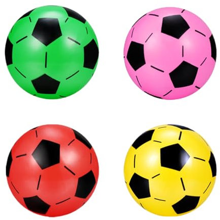 Vaguelly 4 Pièces Ballon De Football Gonflable Jouets De Football De Piscine Ballon De Plage Gonflable Petites Boules 20CM Colorées De Plage Ballon pour De Fête D'Été en Plein Air
