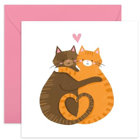 CENTRAL 23 Jahrestagskarte für Ehefrau, Ehemann – Liebes karten für sie, ihn, beste Freundin – Valentinstagskarte für Freundin Freund – Katzen geschenke für Frauen – kommt mit Aufklebern