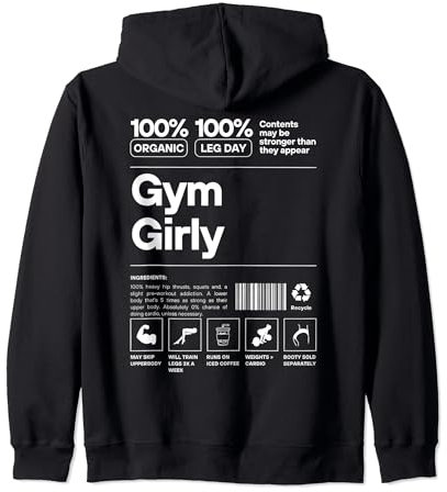 Gym Girly Ingredients - 100% Organic 100% Leg Day Pump Cover Zip Hoodie