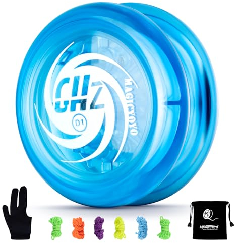 YOSTAR JoJo Kinder Profi D1, Automatische Trick JoJo für Kinder und Anfänger, Responsive Yoyo mit 2A Looping Jo-jo Spielzeug, Kunststoff Stunt Jo jo mit 6 Schnur, Handschuh, Tasche