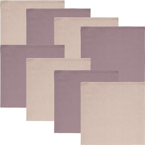REDBEST Serviette Tulsa 8er-Pack Baumwolle Altrose/Mauve Größe 40x40 cm