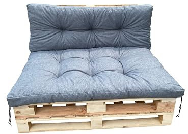 IN WOHO Palettenkissen Set, Outdoor Kissen für Palettensofa, Europaletten Sitzkissen, Sitzauflagen Gartenmöbel, Wasserabweisende Palettenkissen 120x40 und 120x80, Bankauflage Outdoor, Ekoleinen