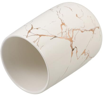 Anneome Marble Wash Cup Toothpaste Cup Toothpaste Holder Stand Coffee Cups Gargle Cup Toothpaste Holder Organizer Toothbrush Holder Cup Bathroom Tumbler Cup Pen Holder Mugs Ceramics White